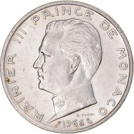 Monaco, Rainier III, 5 Francs, 1966, SUP+, Argent, KM:141, Gadoury:152 - 1960-2001 Nouveaux Francs