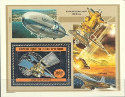 Ivory Coast 2005, Space, Sonda Venus Express 2, Dirigible, Concorde, BF SILVER - Côte D'Ivoire (1960-...)