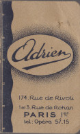 Petit Calendrier Calepin 1938 : Adrien Paris Magasin Vêtements    ///  Ref. Aout  23 ///  N° 27.003 - Formato Piccolo : 1921-40