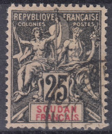 SOUDAN : FAUX FOURNIER 25c NOIR N° 10 AVEC JOLIE OBLITERATION - Used Stamps