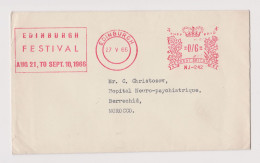 UK Engand 1966 Cover Machine EMA METER Stamp Cachet EDINBURGH FESTIVAL Sent Abroad To Morocco (66308) - Frankeermachines (EMA)