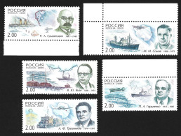 SHIPS RUSSIA 2000 ICEBREACKER Polar Philately Ship Aviation Polar AIR Explorers Arctica North Pole MNH FULL SET - Explorateurs & Célébrités Polaires