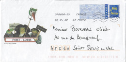FORT-LOUIS, Illustration: Michel CHARVET, Circulé, 22-04-2022 - PAP : Bijwerking /Logo Bleu