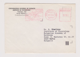 Czechoslovakia 1990 Czechoslovak Academy Of Sciences Cover Machine EMA METER Stamp Cachet Sent To Bulgaria (66178) - Cartas & Documentos