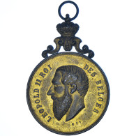 Belgique, Médaille, Leopold II, Fête De La Fédération Chrétienne, Ittre - Autres & Non Classés