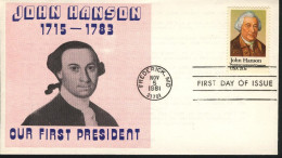 USA  FDC  Sc 1941  John  Hanson - 1981-1990