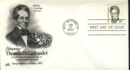 USA  FDC  Sc 1961  Thomas H Gallaudet - 1981-1990