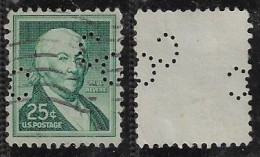 USA 1908/1923 Stamp With Perfin COC By Central Oil & Gas Stove Company From Gardiner Lochung Perfore - Perforés