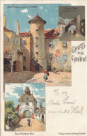 Litho Gruss Aus GMÜND (NÖ) - Sehr Schöne Künstlerkarte Gel.1899 - Gmünd
