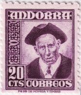 ANDORRA / ANDORRE ESPAGNOL - 1948-53 Yv.44A 20c Lilas - Neuf ** - Nuovi