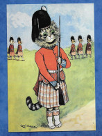 CPM Illustrateur Louis WAIN - The Cat Guard - Chat Humanisé En Soldat Avec Kilt - Mayfair Cards Of London - Wain, Louis
