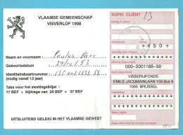 2559 Op VISVERLOF / PERMIS DE PECHES / VLAAMSE GEMEENSCHAP 1998 Met Stempel HERENT - 1993-2013 Koning Albert II (MVTM)