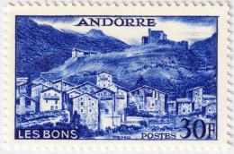 ANDORRE FRANÇAIS - 1955-58 Yv.150 30fr Outremer - Neuf (voir Description) - Ongebruikt