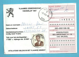 2559 Op VISVERLOF / PERMIS DE PECHES / VLAAMSE GEMEENSCHAP 1997 Met Stempel HERENT - 1993-2013 Roi Albert II (MVTM)