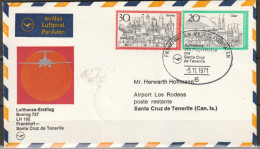 BRD Flugpost / Erstflug LH 192 Boeing 727 Frankfurt - Santa Cruz De Tenerife 5.11.1971 Ankunftstempel 6.11.1971 ( FP 59) - First Flight Covers