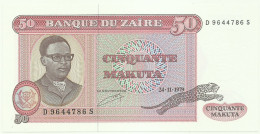 Zaïre - 50 Makuta - 24.11.1979 - Pick 17.a -  Unc. - Sign. 5 - Prefix D , Sufix S - Mobutu - Zaïre