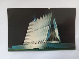 U.S. AIR FORCE ACADEMY CADET CHAPEL UNDER A SUMME MOON - Denver