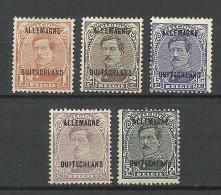 BELGIEN Belgium Belgique Belgische Militärpost In Rheinland 1919 Michel 1 - 2 & 5 & 15 * - OC38/54 Belgische Besetzung In Deutschland