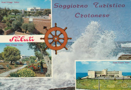 CARTOLINA  CROTONE,CALABRIA-SOGGIORNO TURISTICO CROTONESE-HOTEL VILLAGGI VALTUR-COSTA TIZIANA HOTEL-VIAGGIATA 1975 - Crotone
