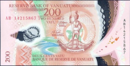 Banknotes Oceania Vanuatu Vanuatu 200 Watts 2014. Polymer. UNC. - Vanuatu