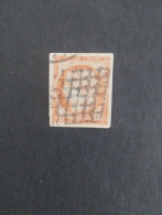 Timbre France Cérès N 5 Non Dentelé 40c Orange Obl 2 Type Grille + Cachet Côté +500€ - 1849-1850 Ceres