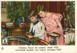 CHROMO CHOCOLAT COTE D'OR ENFANTS ROYAUX 3e SERIE N° 6 CHATEAU ROYAL DE LAEKEN NOEL 1937 - Côte D'Or