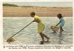 CHROMO CHOCOLAT COTE D'OR ENFANTS ROYAUX 4e SERIE N°9 LA PANNE JUIN 1938 LA PRINCESSE JOSEPHINE-CHARLOTTE... - Côte D'Or