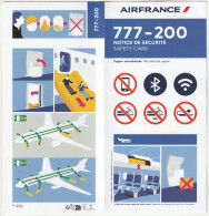 Air France/ Boeing 777-200 - 08 / 2022 - Consignes De Sécurité / Safety Card - Scheda Di Sicurezza