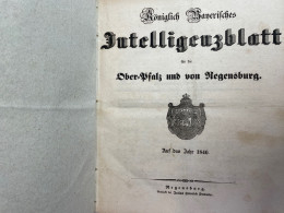 Königlich Bayerisches Intelligenzblatt Für Die Oberpfalz Und Von Regensburg. Auf Das Jahr 1846. 1.Halbjahr. - 4. Neuzeit (1789-1914)