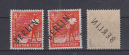 Berlin 3x MiNo. 8 */** ( * Kaum Sichtbare Falzspur)  Nomal *,Aufdruck Stark Nach Links Verschoben * Und Abklatsch ** - Variétés Et Curiosités