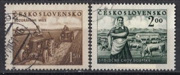 CZECHOSLOVAKIA 655-656,used,falc Hinged - Agriculture