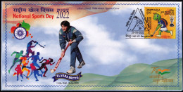 FIELD HOCKEY-  NATIONAL SPORTS DAY- PICTORIAL CANCELLATION- SPECIAL COVER INDIA-2022- BX4-25 - Hockey (Veld)