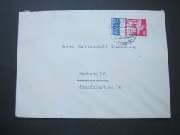 1951 , Bauten , Brief Mit Notstempel : Hamburg - Nachträglich Entwertet - Covers & Documents