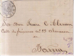 Año 1879 Edifil 204 Alfonso XII Carta Matasellos Lerida Gaya Hermanos Y Sole - Storia Postale