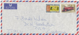 Tanzania Kenya Uganda Air Mail Cover Sent To Italy - Kenya, Ouganda & Tanzanie