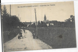 D 38. SAINT ANDRE LE GAZ.  QUARTIER DE L EGLISE.  CARTE ECRITE - Saint-André-le-Gaz