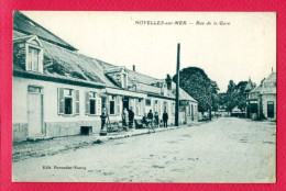 CPA (Réf (FF846) NOYELLES-sur-MER (80 SOMME) Rue De La Gare (animée Vieux Poste à Essence Royal) - Noyelles-sur-Mer