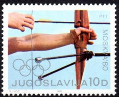 YUGOSLAVIA 1980  1v MNH** Olympic Games Moscow Archery Olympische Spiele Tir à L'arc - Bogenschießen - Tiro Al Arco - Tir à L'Arc