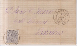 Año 1879 Edifil 204 Alfonso XII Carta De Mieras  Matasellos Bañolas Gerona Salomon Roura - Briefe U. Dokumente
