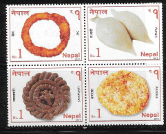 Nepal 2017 Traditional Food Meals Of Nepal Block MNH - Népal