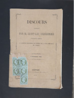 BY1  FRANCE SUR BULLETIN DISCOURS  CURIOSITé PAS COURANT 1860   ++BLOC NAPOLEON  5C .  ++++ - 1853-1860 Napoleon III