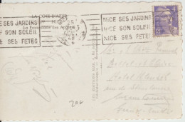 1948 - GANDON YVERT N°718 SEUL Sur CP De NICE => LUXEMBOURG - DESTINATION ! - 1945-54 Marianna Di Gandon