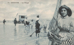 BELGIQUE - Ostende - La Plage - Vestiaires Mobiles - Animé - Carte Postale Ancienne - Oostende