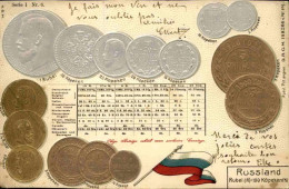 MONNAIES - Carte Postale Représentant Des Monnaies De La Russie   - L 145891 - Münzen (Abb.)
