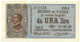 1 LIRA BUONO DI CASSA EFFIGE VITTORIO EMANUELE III 02/09/1914 SUP - Regno D'Italia – Other