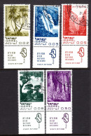 Israel 1970 Nature Reserves - Tab - Set Used (SG 432-436) - Used Stamps (with Tabs)
