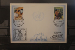 UNO, UNPA Wien 1988, Ausstellungskarte; Weiße Karte  Trilaterale Salzburg - FDC