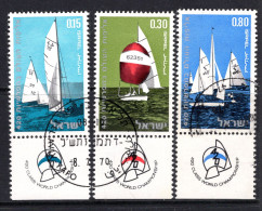 Israel 1970 World 420 Class Sailing Championships - Tab - Set Used (SG 451-453) - Used Stamps (with Tabs)