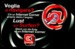 G AA 112 C&C 3657 SCHEDA TELEFONICA USATA BILINGUE INTERNET CORNER 2^A QUALITA' - Public Ordinary