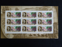 RUSSIE RUSSIA ROSSIJA URSS CCCP YT 5957 ** MNH FEUILLE COMPLETE - GRIGORI IVANOVITCH LANGSDORF / BRESIL - Full Sheets